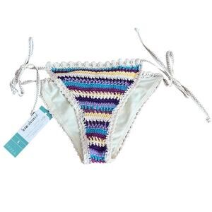 Capittana Antigua Crochet String Bikini Bottom Multi Size S